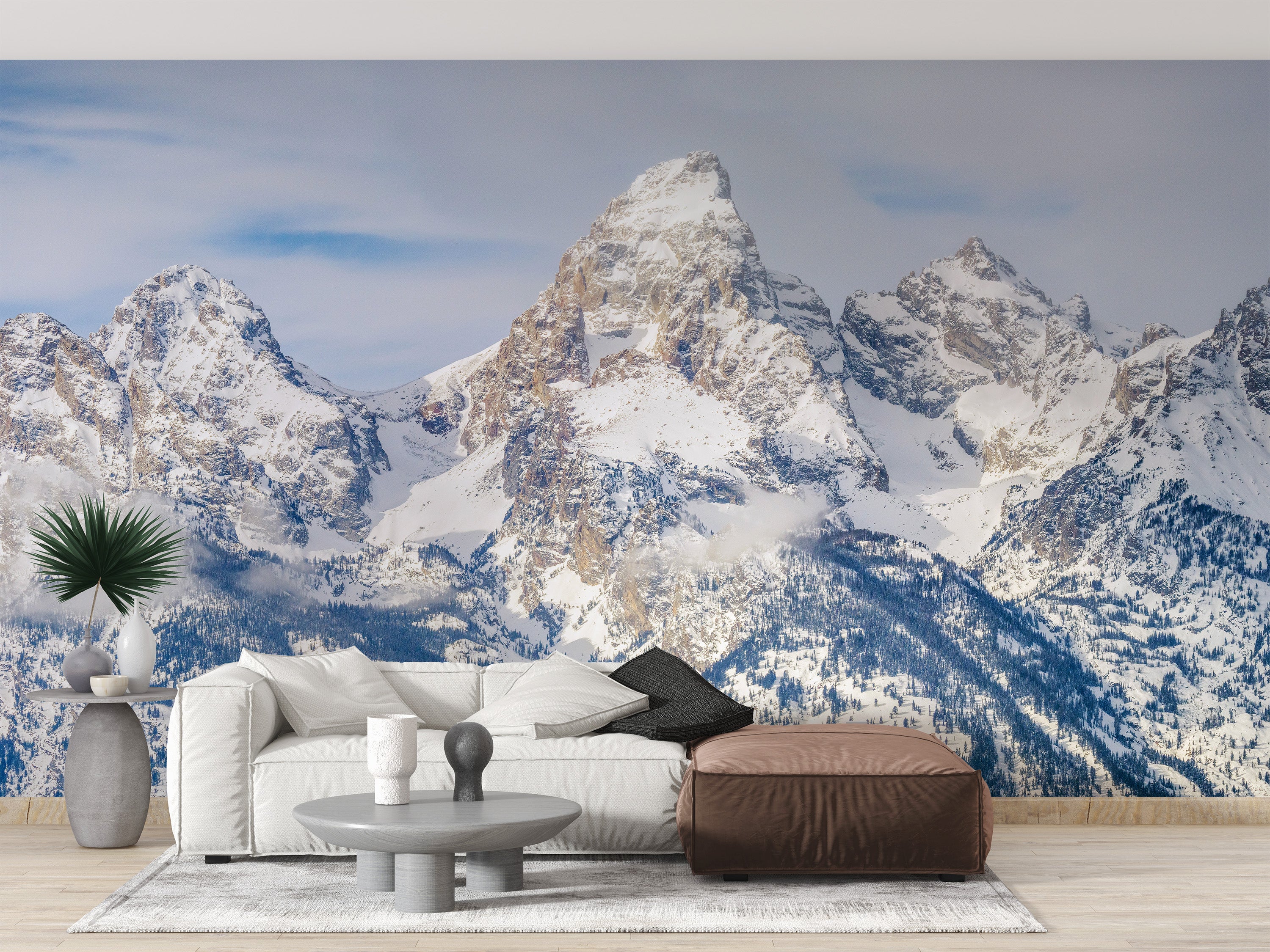 Grand Teton mural for livingroom decor