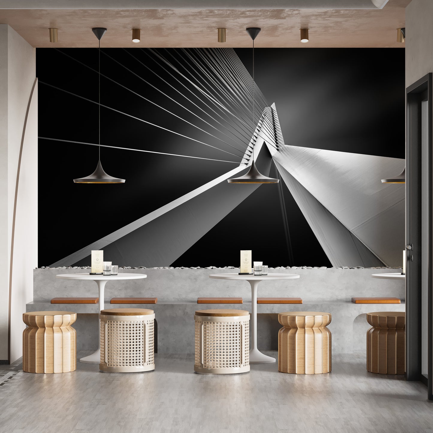 Erasmus Bridge Abstract Architectural Wall Mural