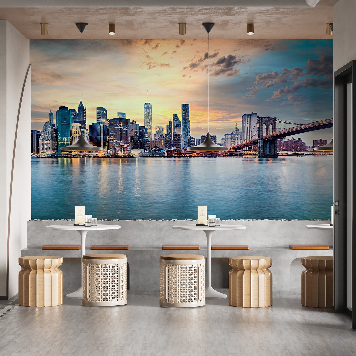 New York Sunset Panorama Wall Mural