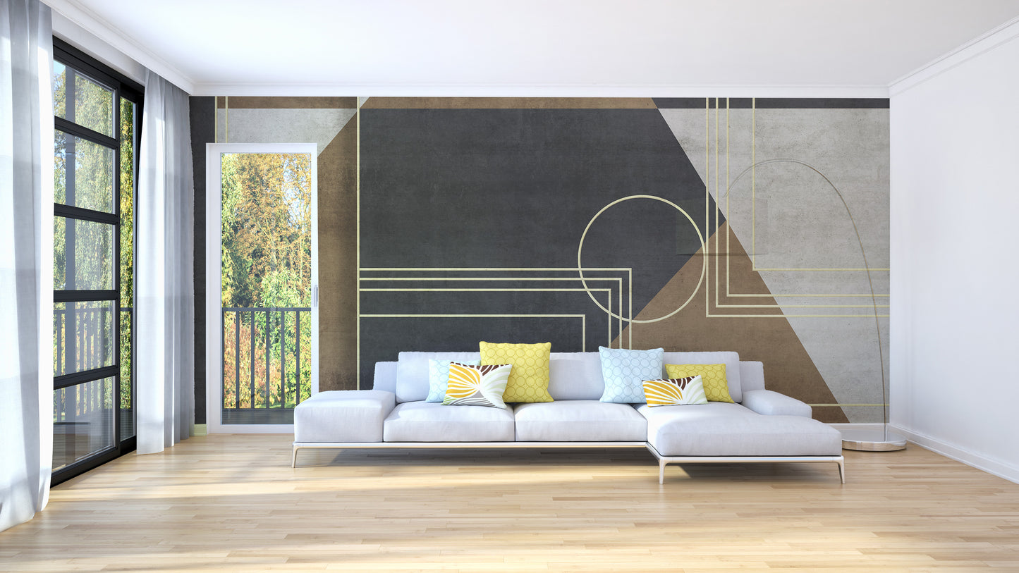 Geometric Abstraction Wall Mural