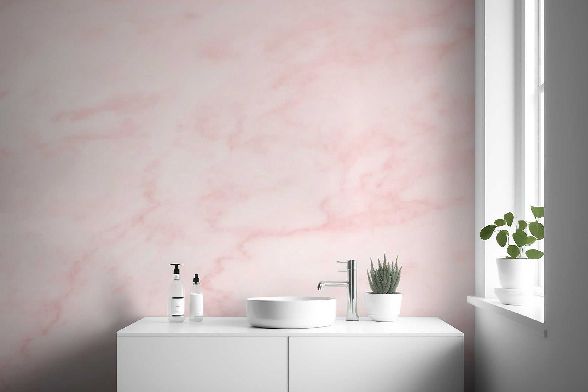 Modern Pink Marble self-adhesive wall mural