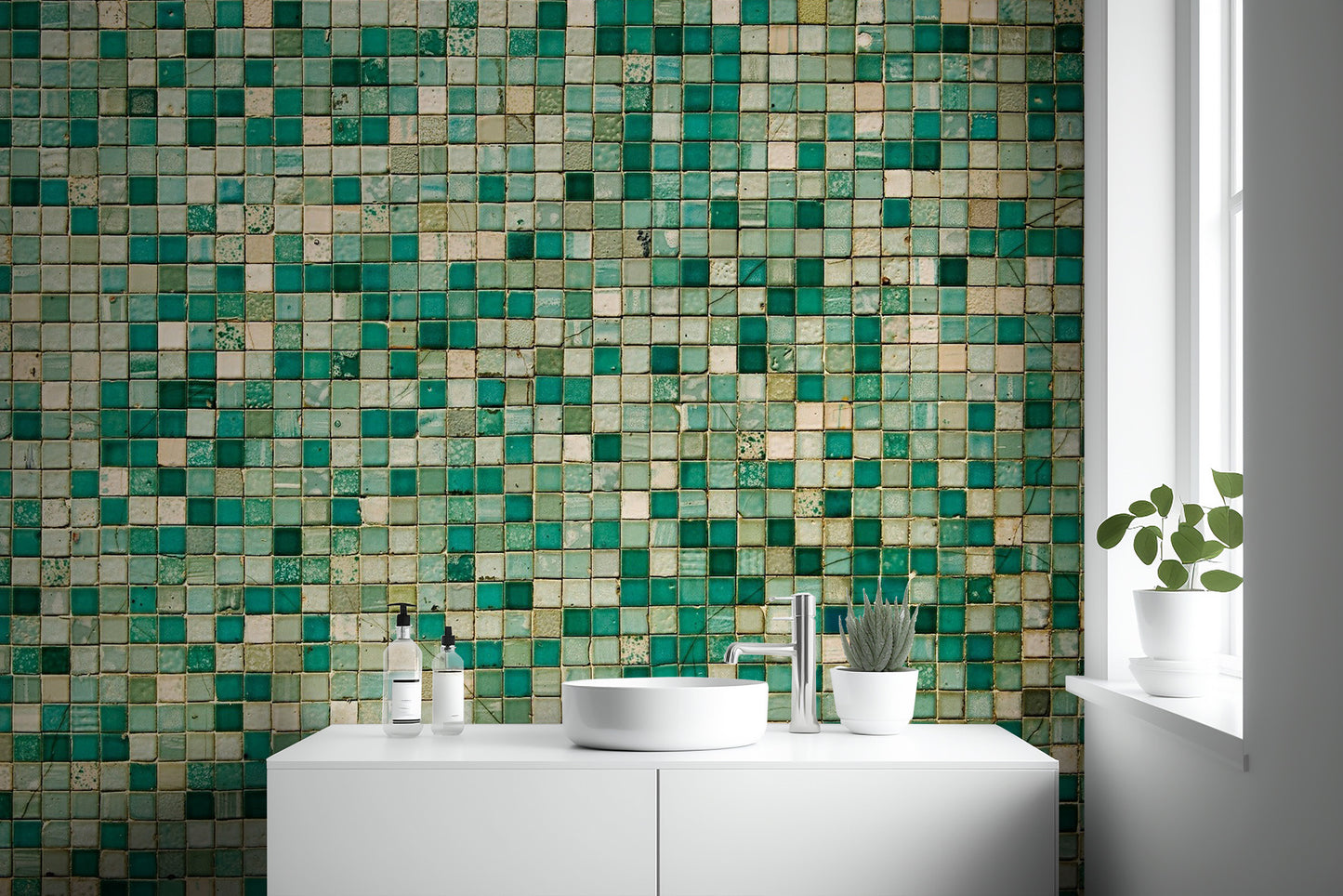 Faux Mosaic Wallpaper Mural