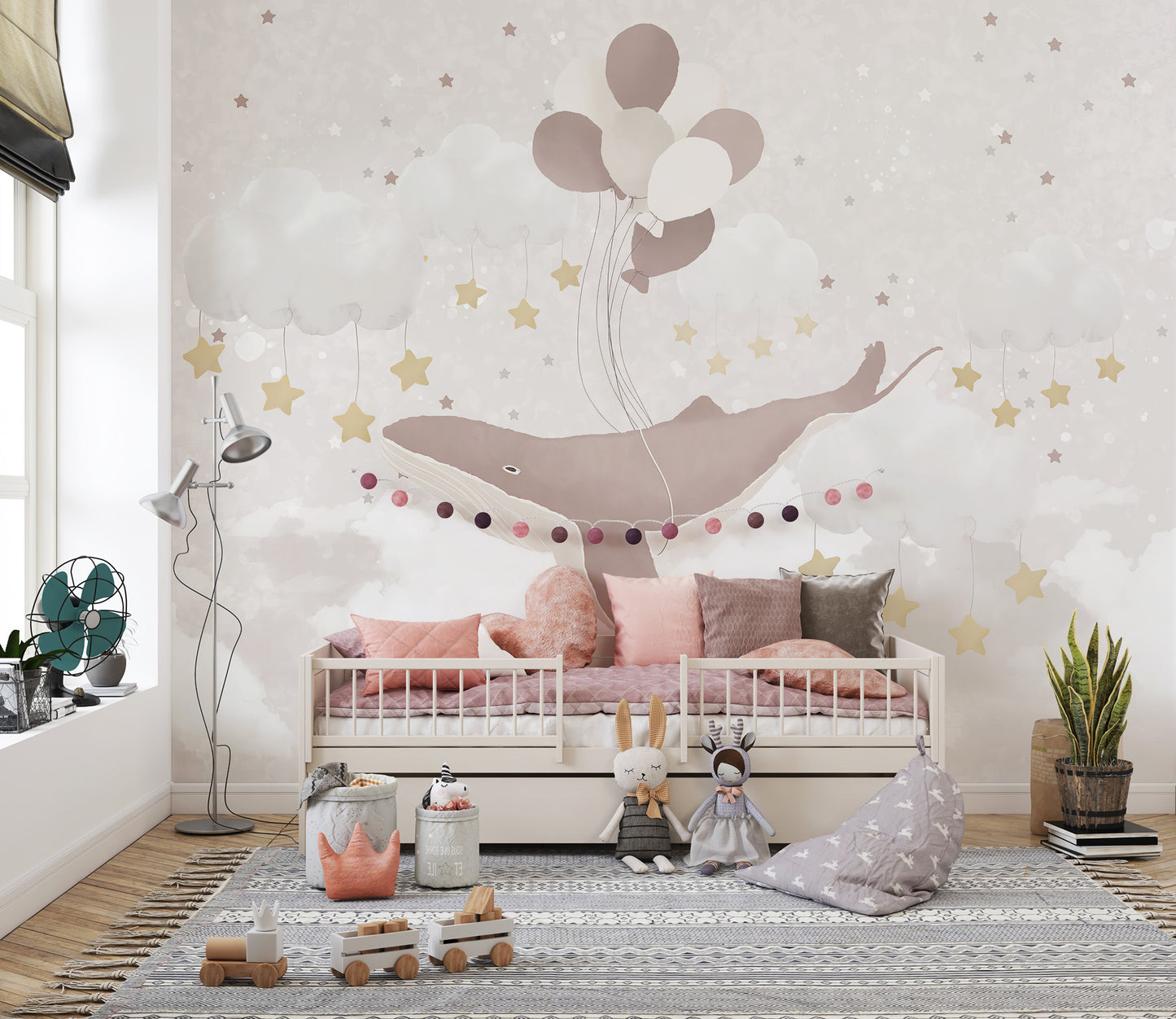 Whale Sky Parade Wall Mural