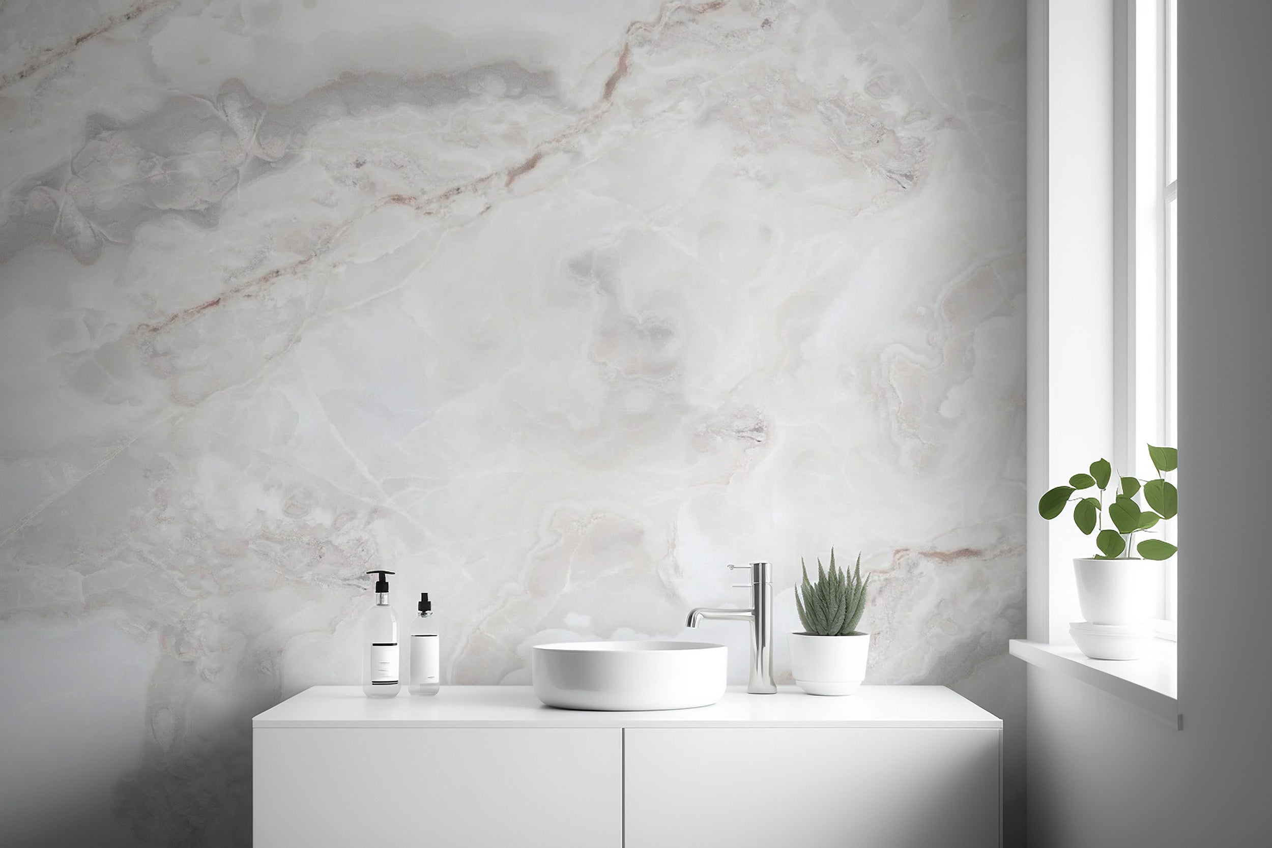 White Marble Wallpaper Mural
