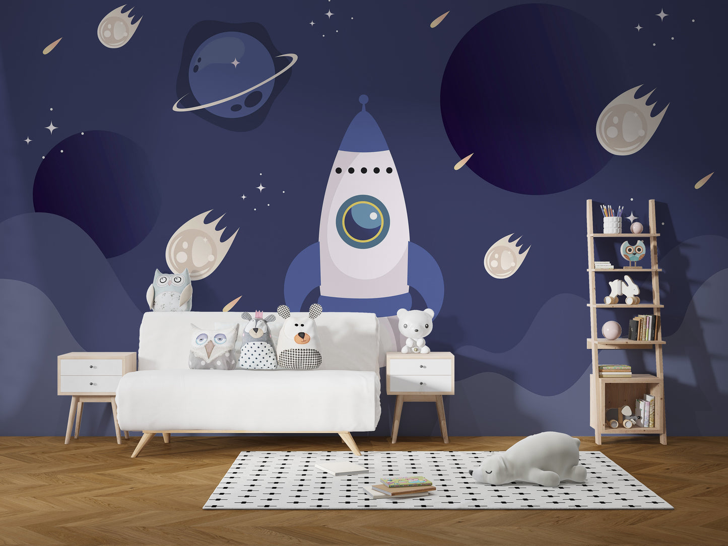 Kids Spaceship Wallpaper Mural