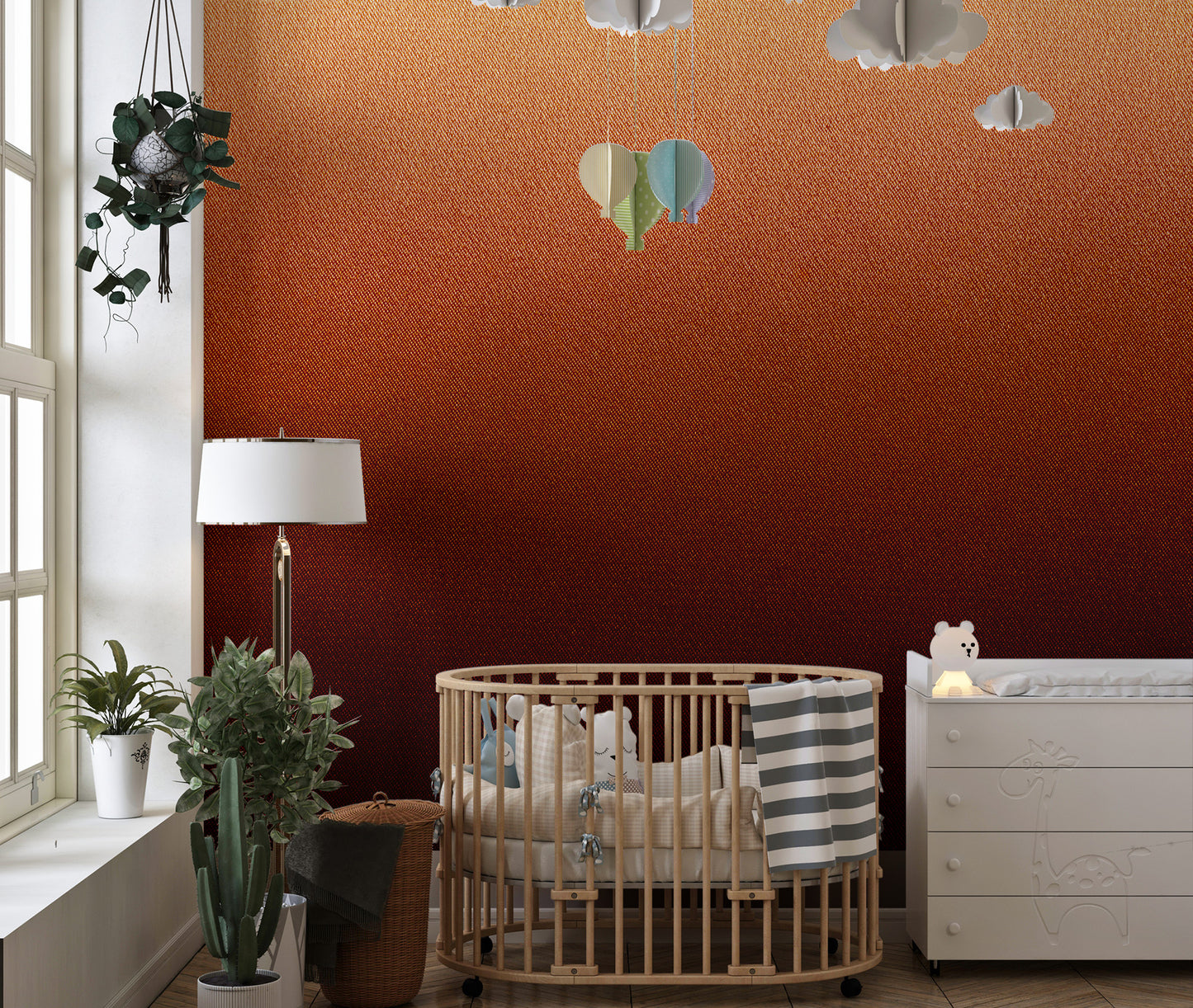 Vibrant abstract ombre wallpaper mural for statement walls.