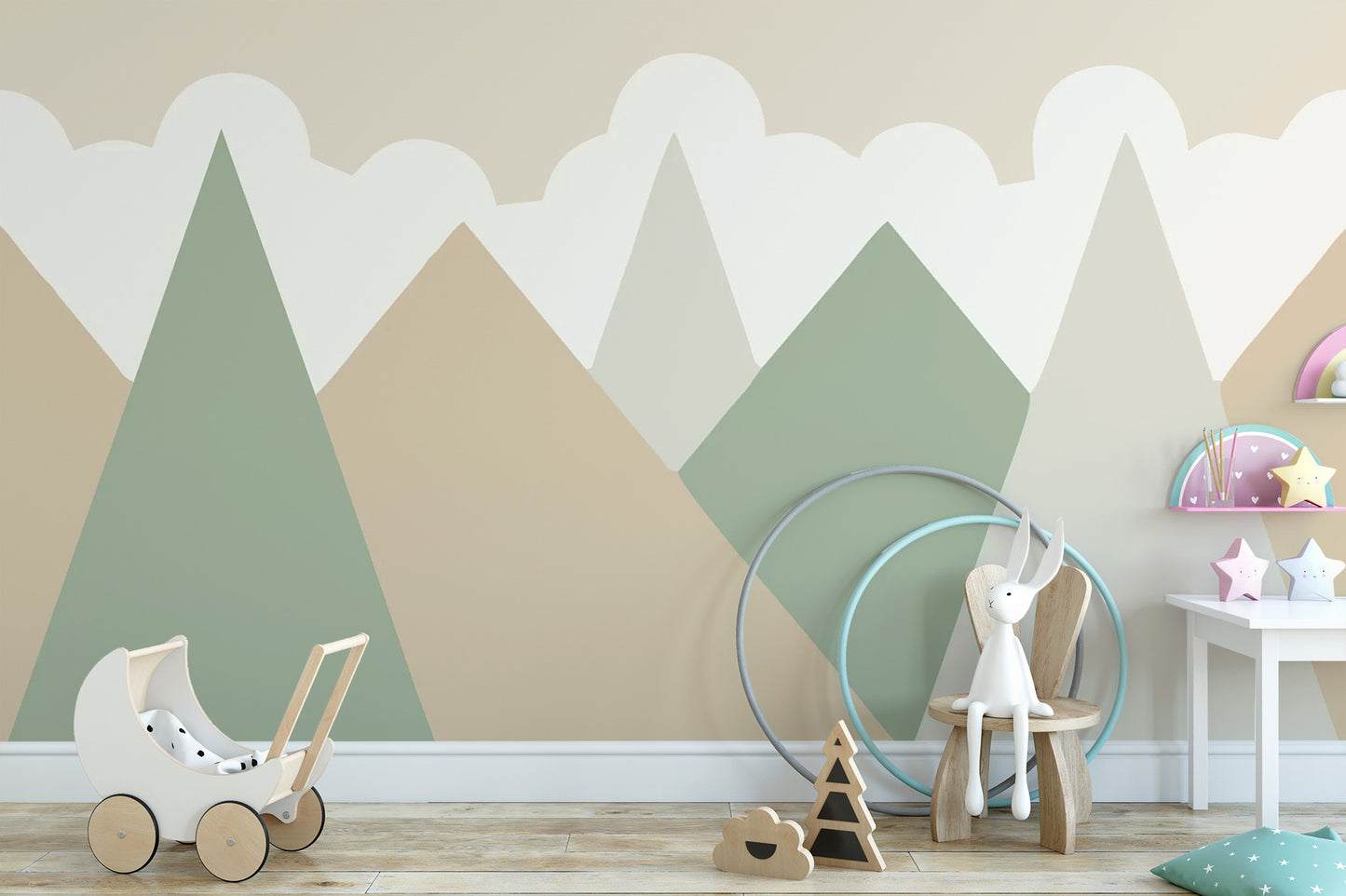 Mountain design nursery wallpaper mural
