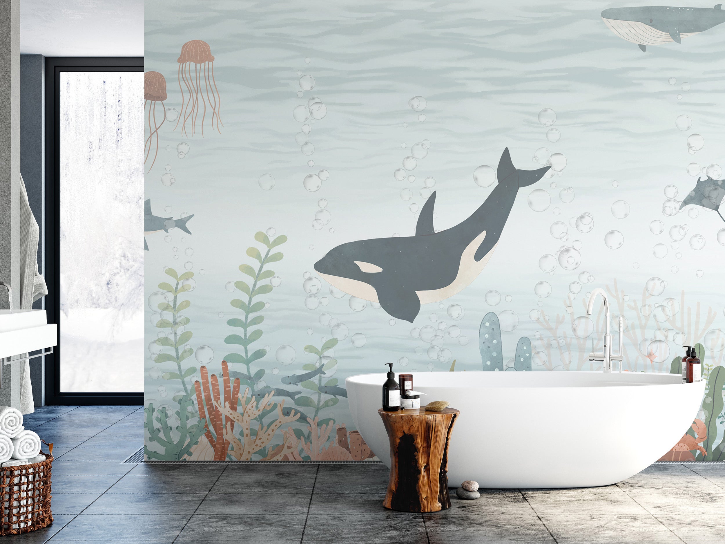 Marine Ballet Wallpaper Mural for accent walls