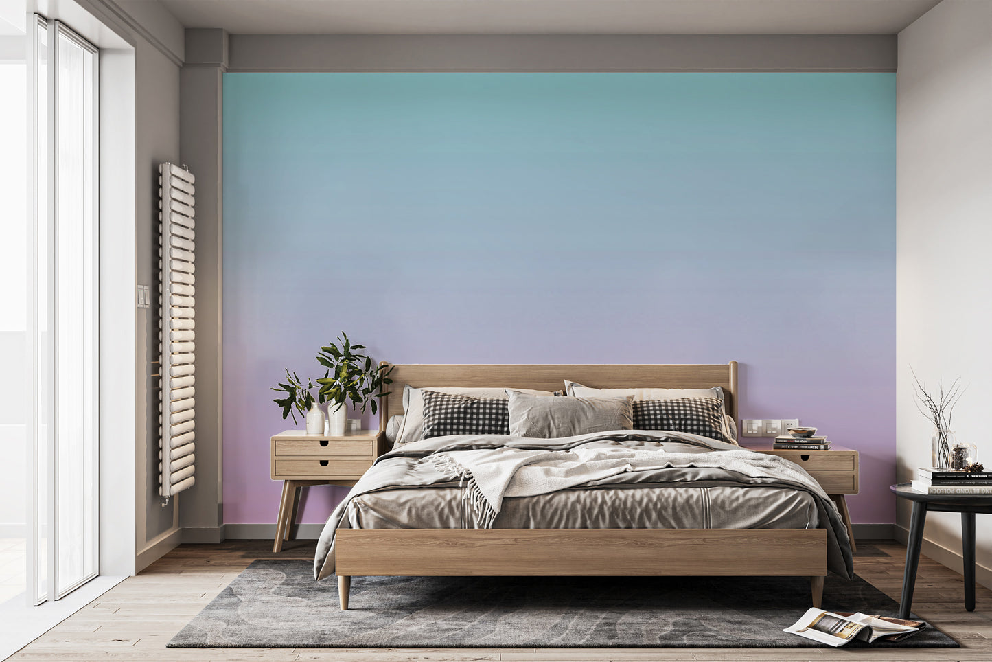 Pink and Blue Ombre Wallpaper Mural