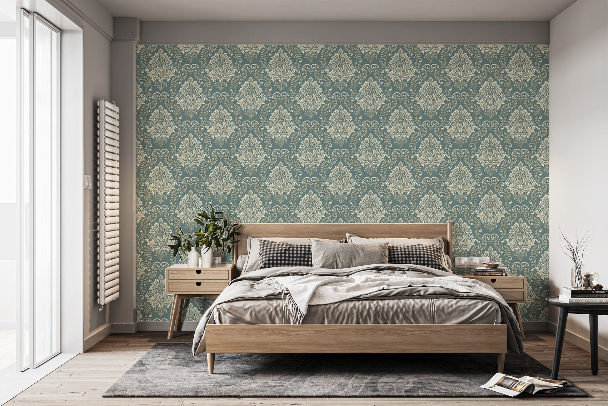 Baroque Style Damask Wallpaper for elegance
