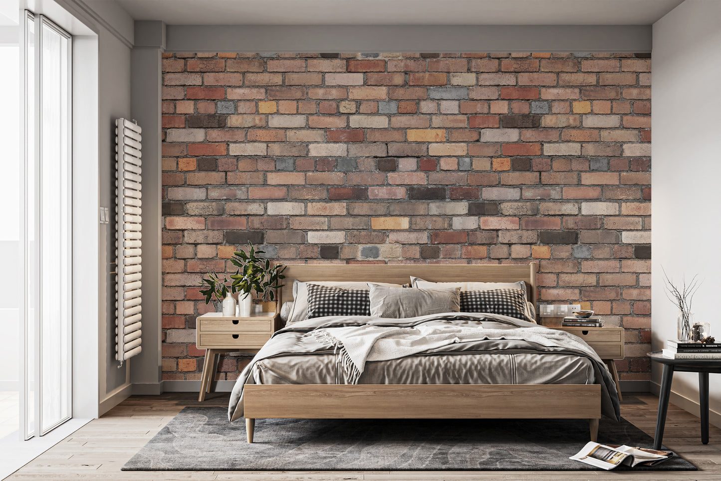 Rustic Charm Brick Mural