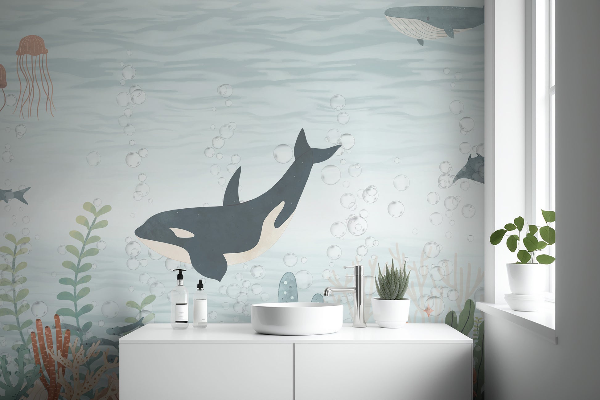 Marine Ballet Wallpaper Mural for modern spaces