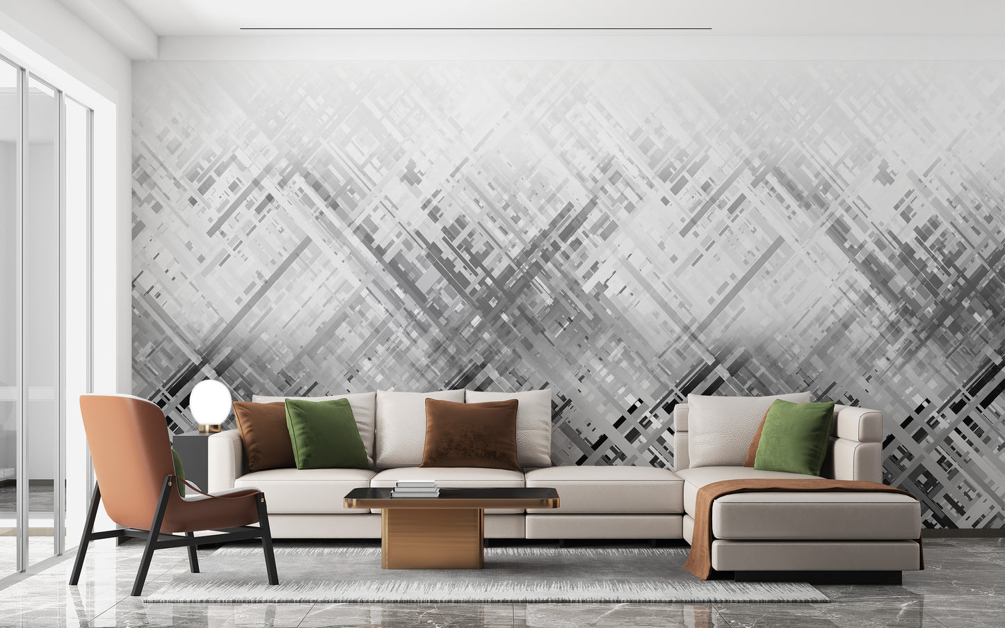 Abstract Diagonal Lines Wall Mural