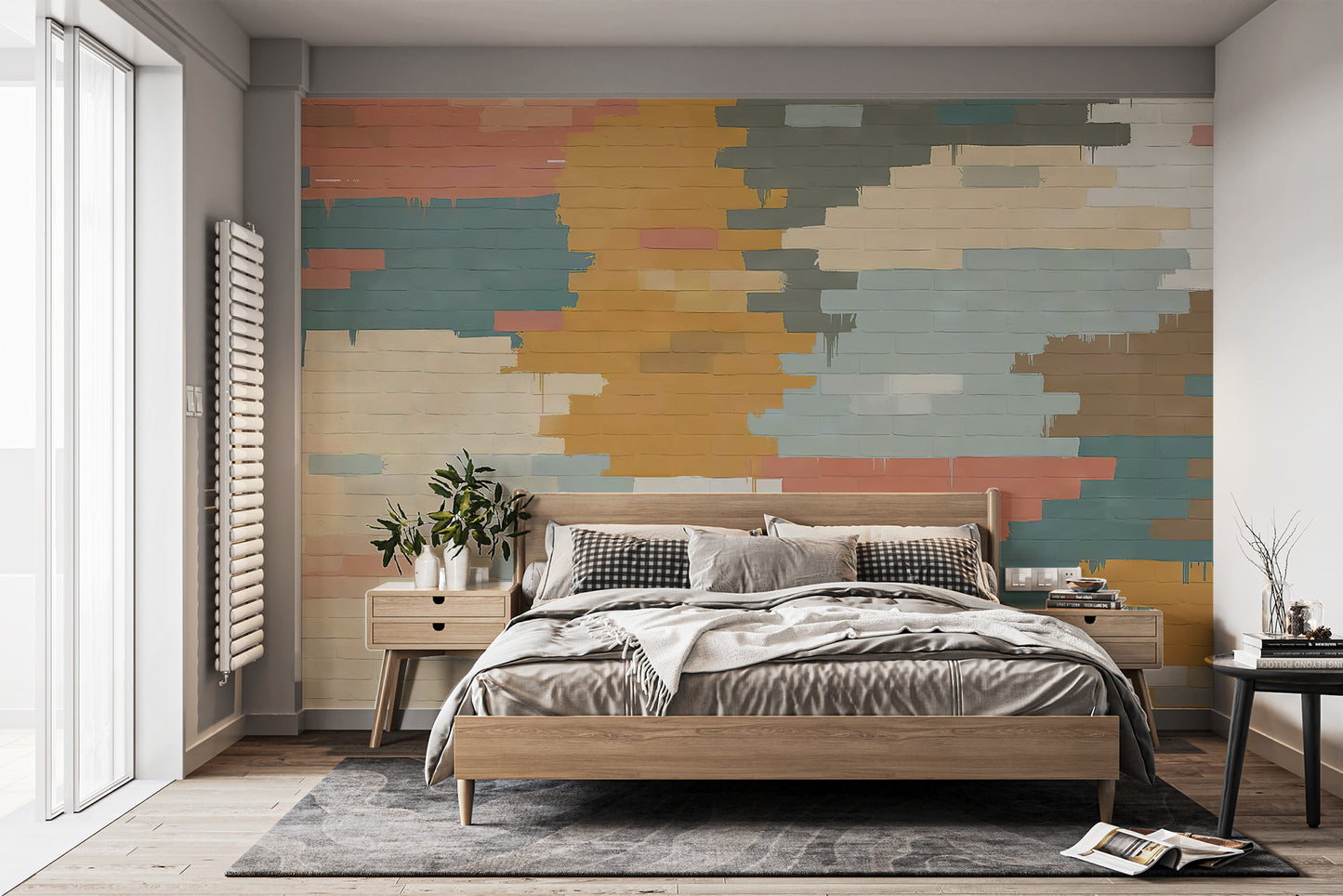 Painted Brick Illusion Wall Mural