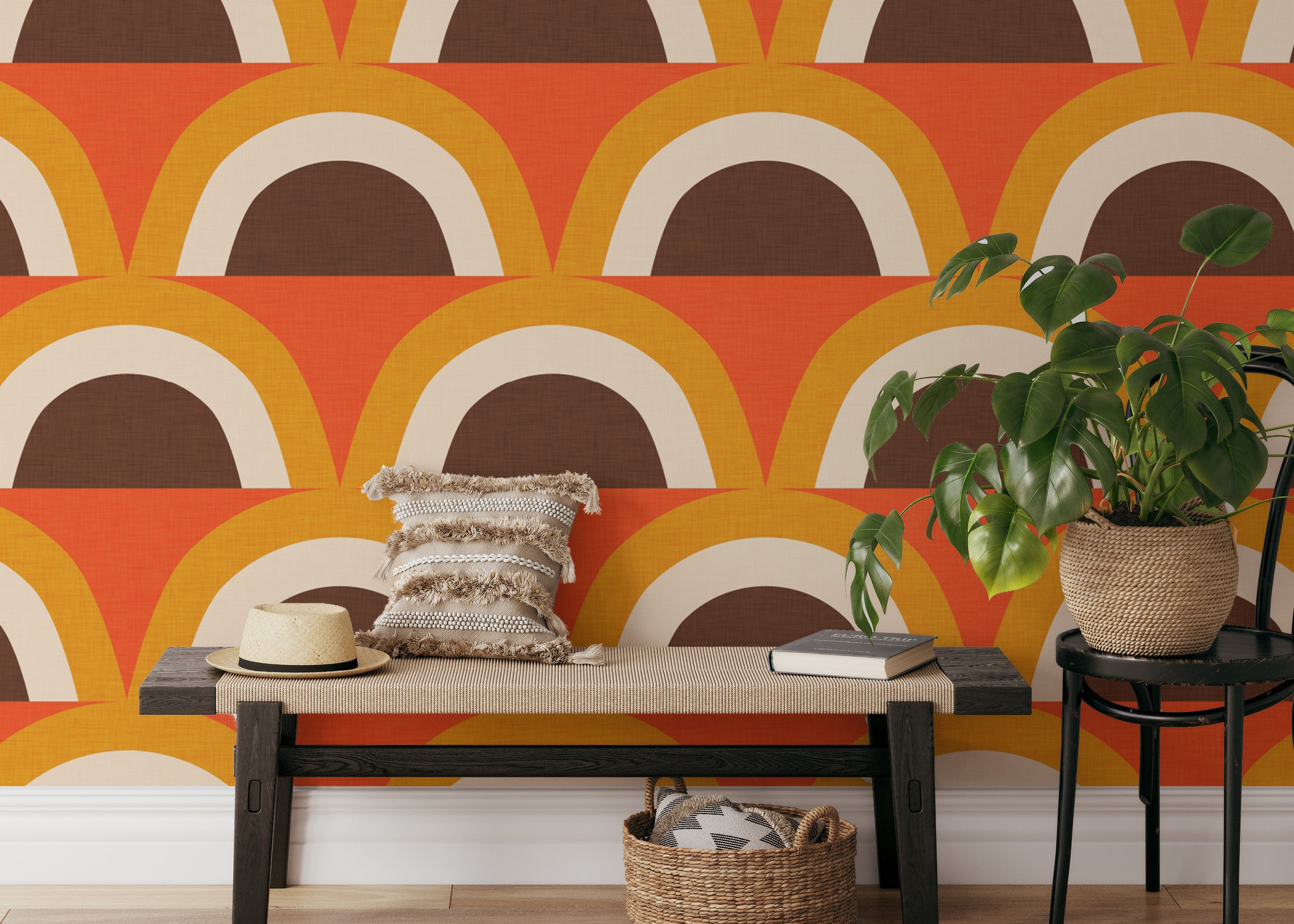 Mid-Century Modern Wallpaper with arches
