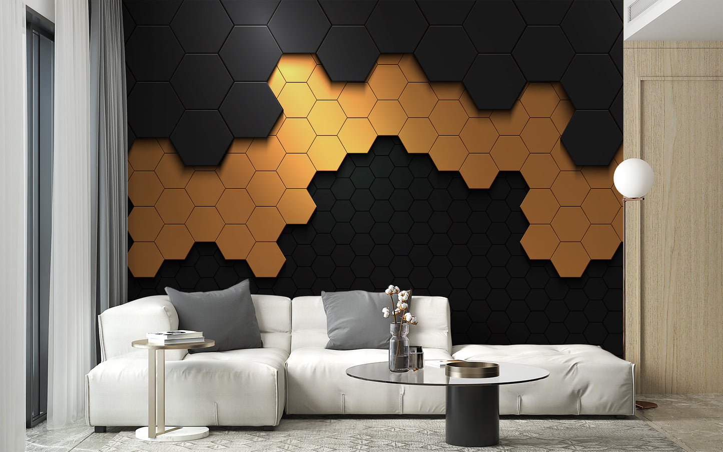 Hexagonal Pattern Wall Mural