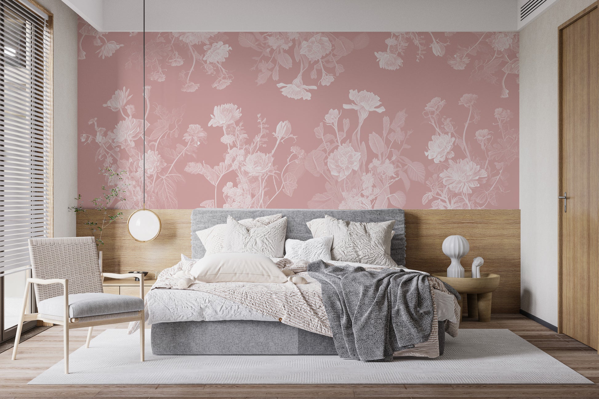 Pink Flower Bedroom Wallpaper Murals - Giffywalls