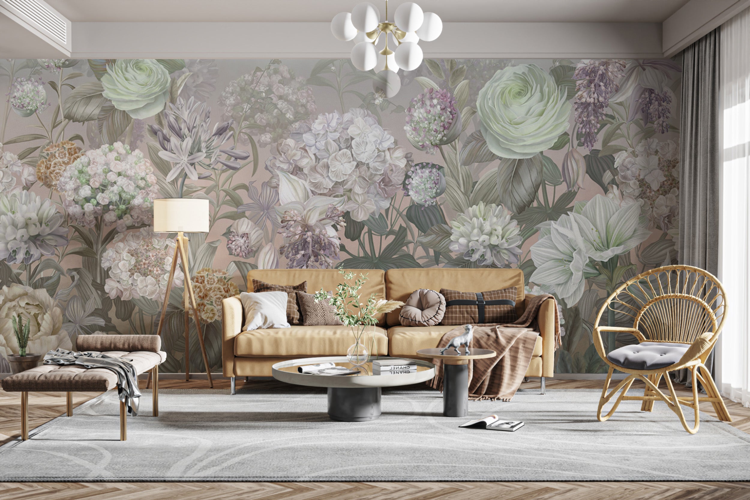 Scandinavian Blossom Wall Mural
