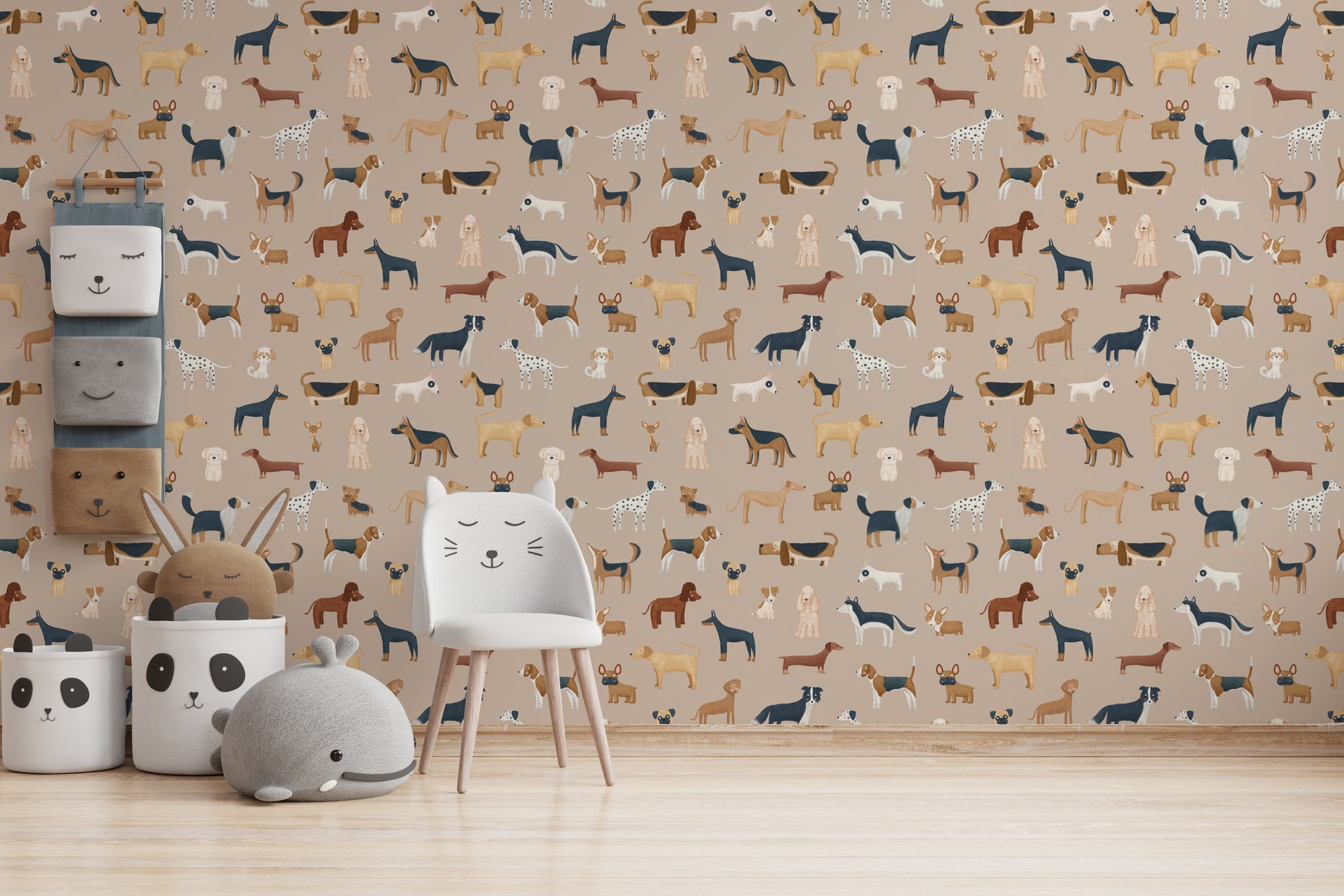 Canine pattern wallpaper for kids’ bedrooms
