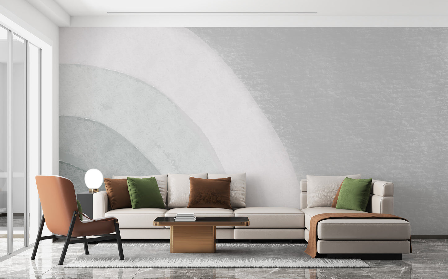 Geometric Swirl Watercolor Wall Mural