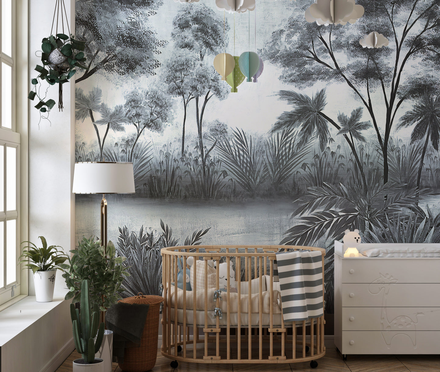 Gloomy Trees Textured Wallpaper Murals