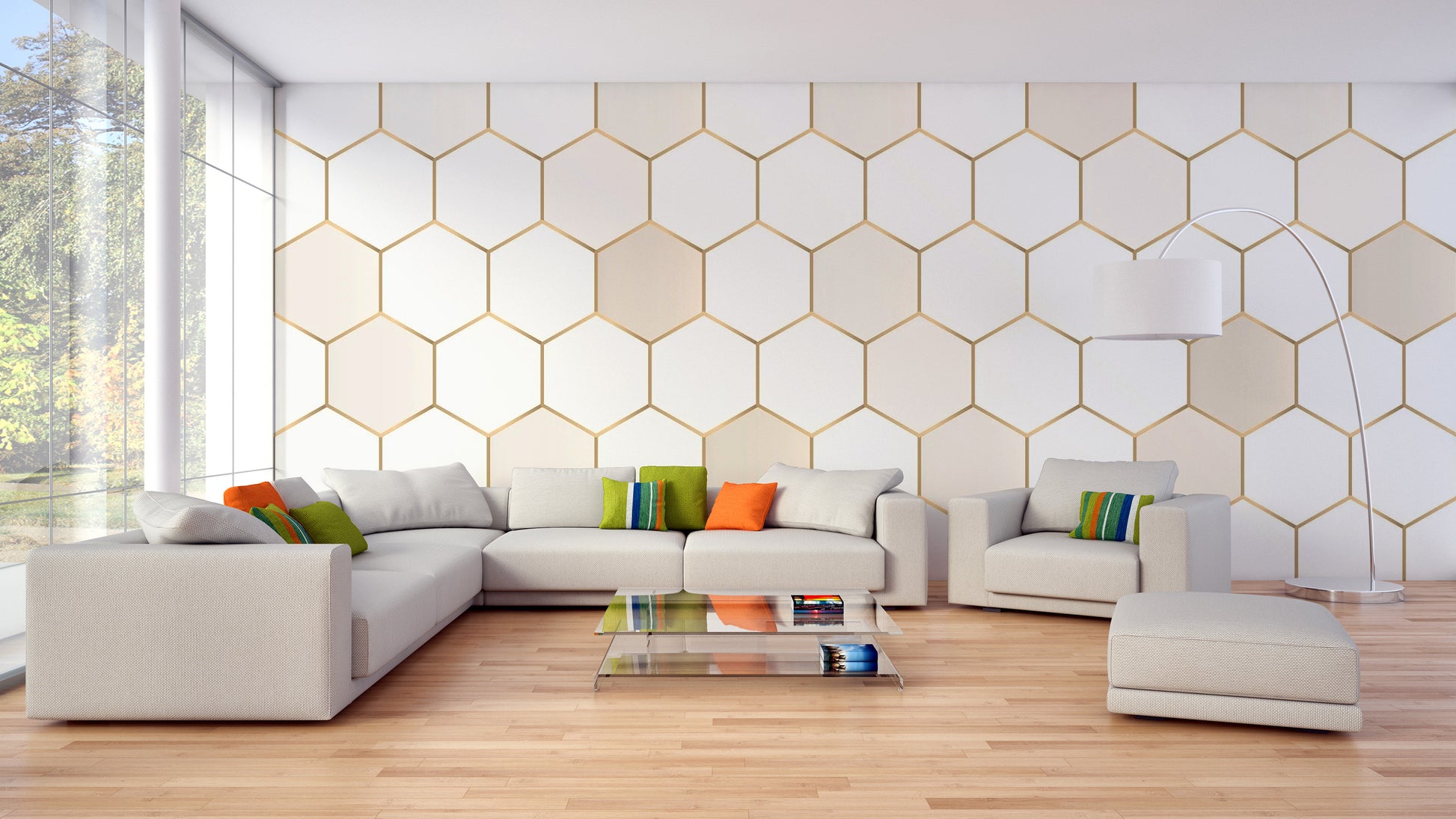 Honeycomb Hexagon Wallpaper Mural
