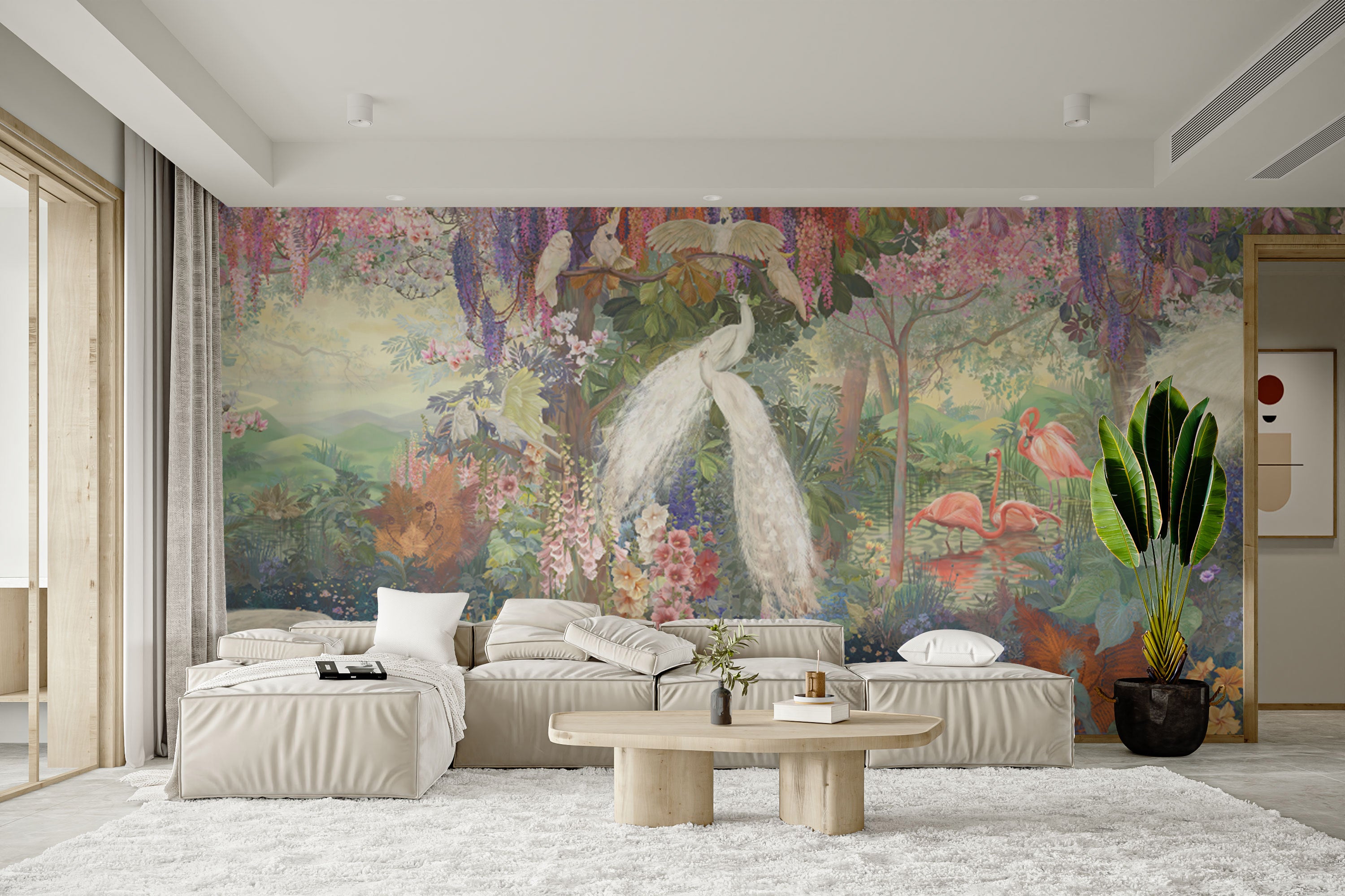 Vibrant Peacock Prestige Floral Wall Mural