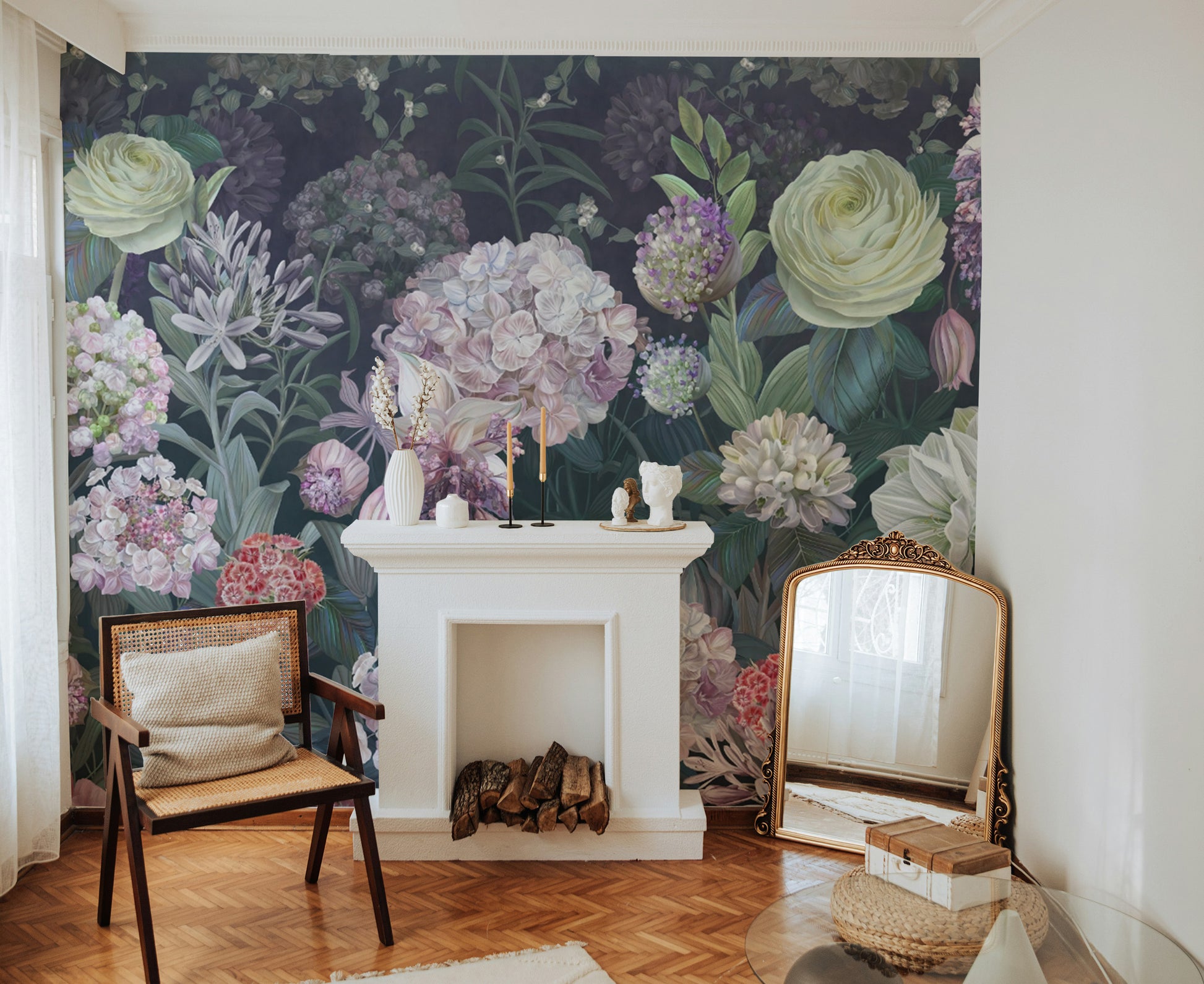 Timeless Dutch roses mural for classic interiors