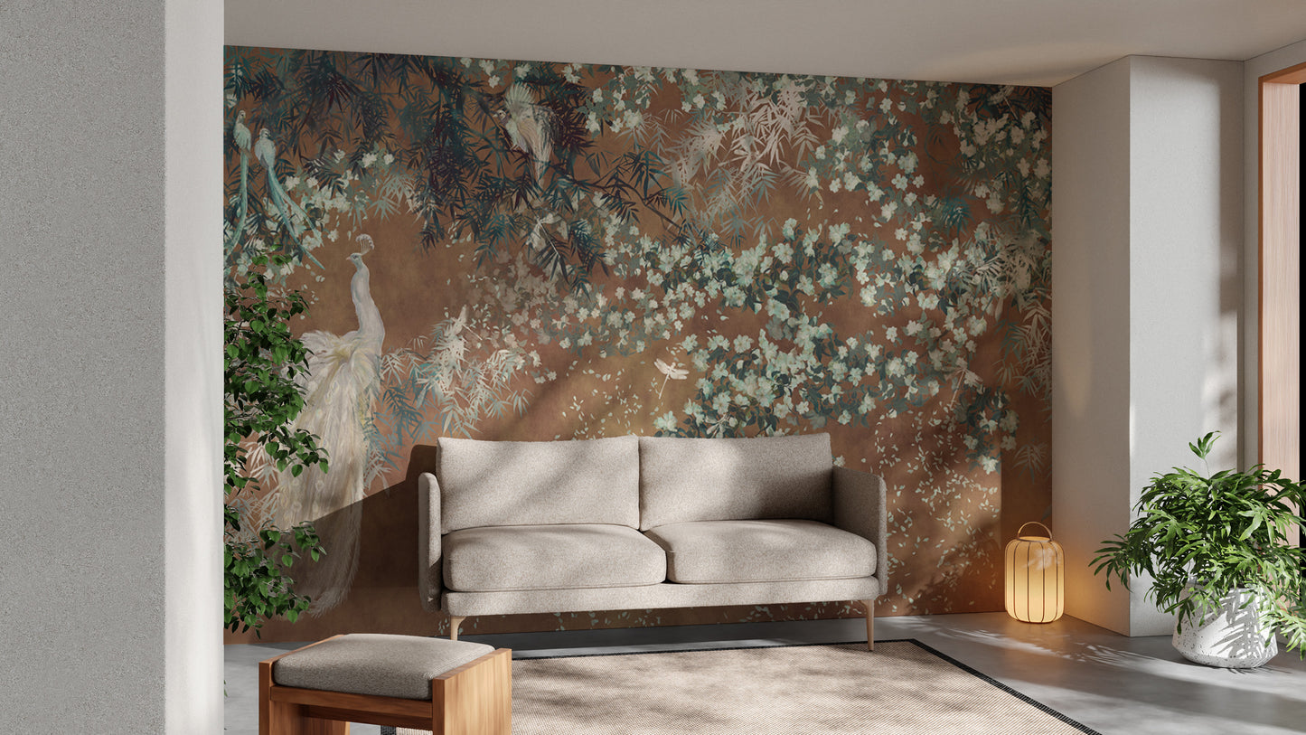 Artisan wallpaper mural featuring Scandinavian serenity