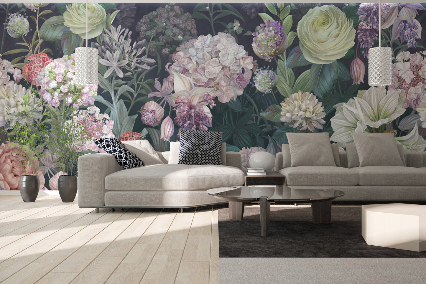 Vibrant Dutch roses wallpaper for statement walls