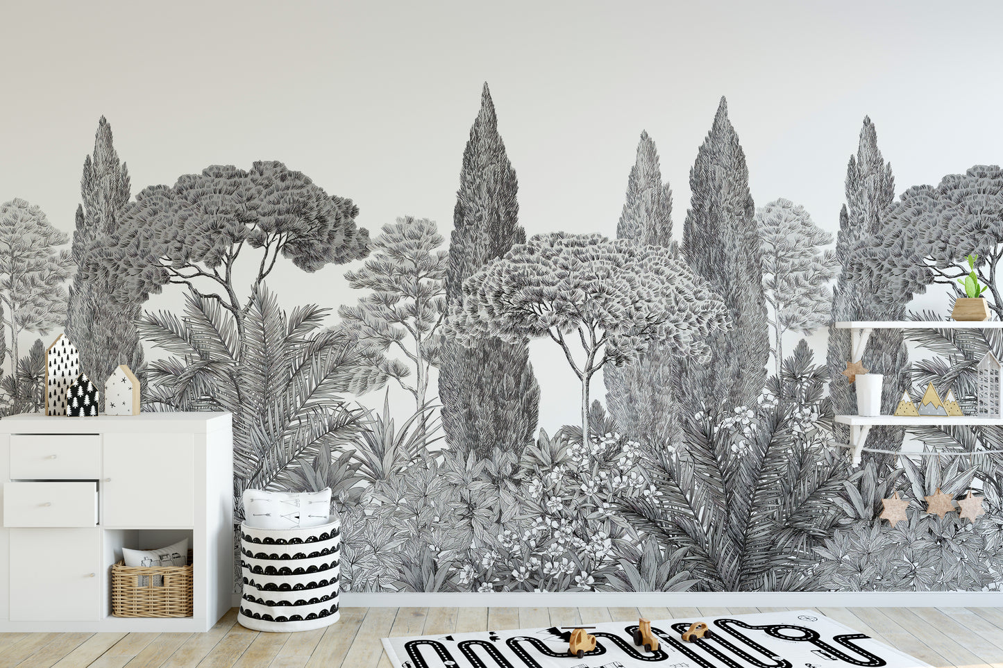 Gray Deodar Trees Wallpaper Murals