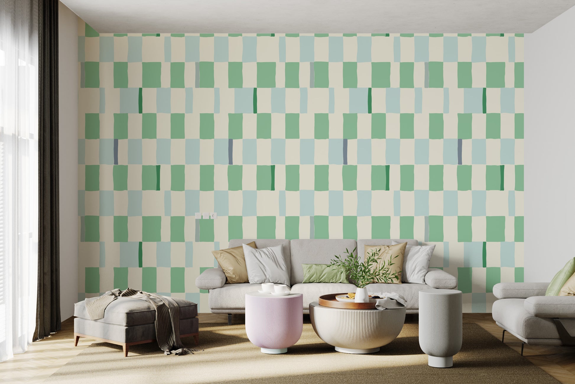 Refreshing green wallpaper with a soft verdant breeze design.
