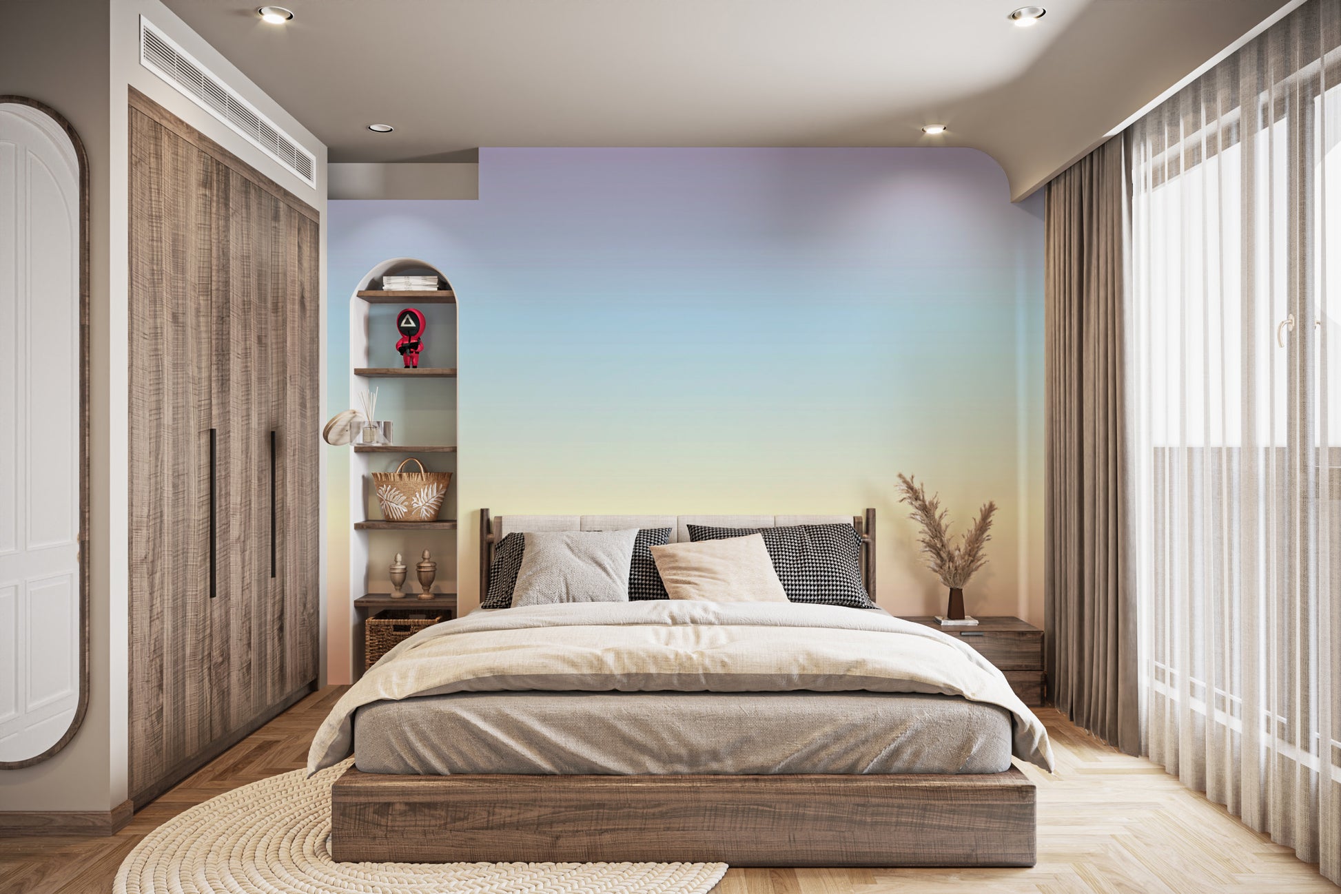 Pastel ombre peel and stick wallpaper