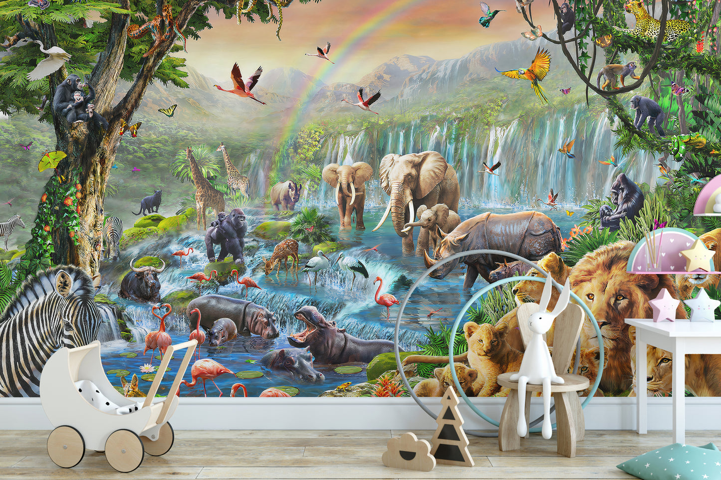 Medieval Rainforest Wallpaper Mural for Kids Room
