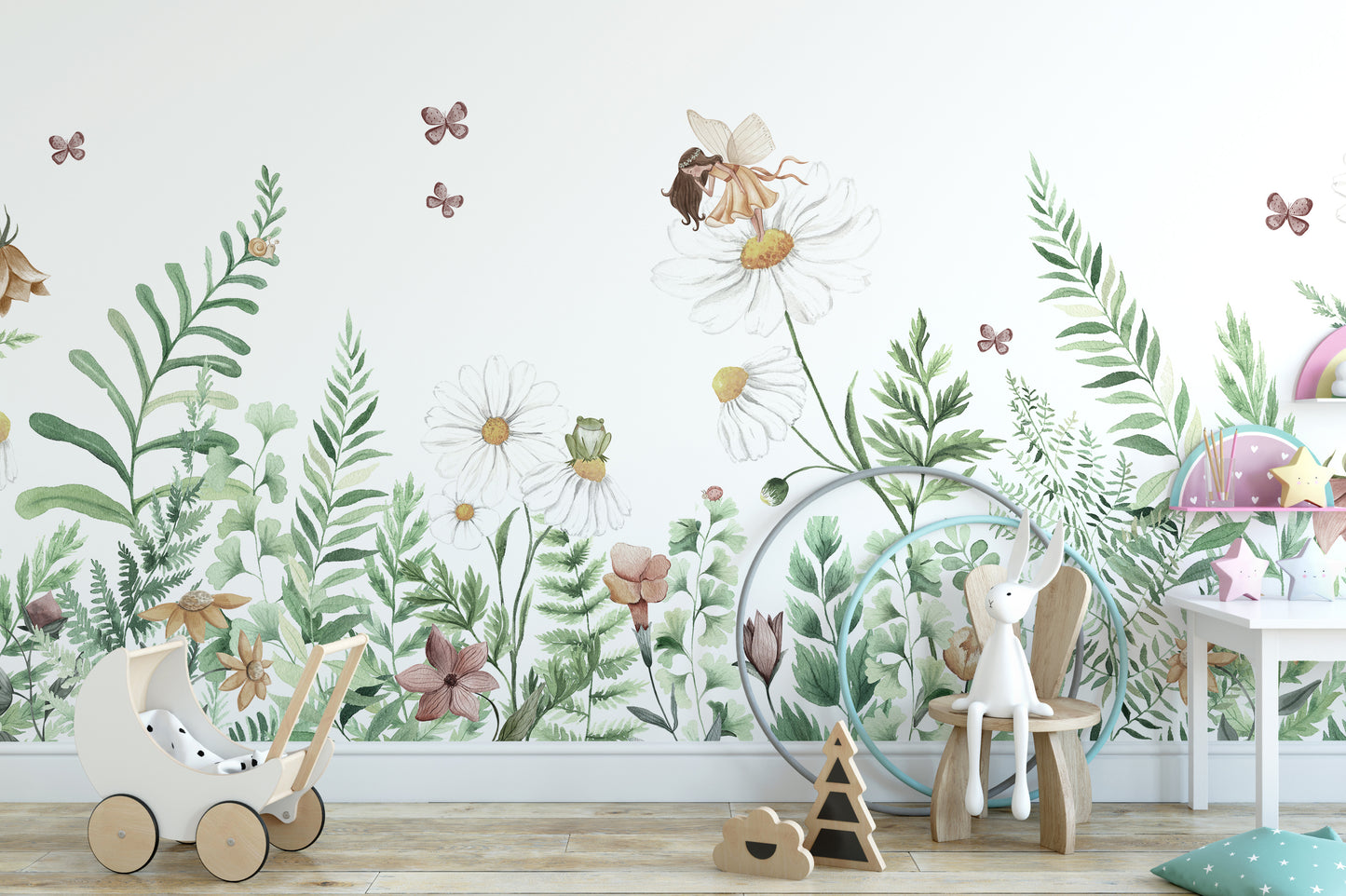 Fairy Garden Flowers Wallpaper Murals