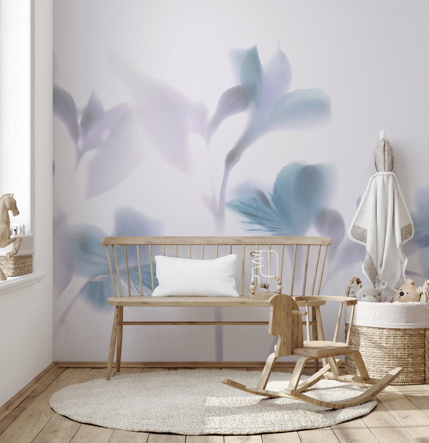 Blue Orchids Foggy Wallpaper Murals