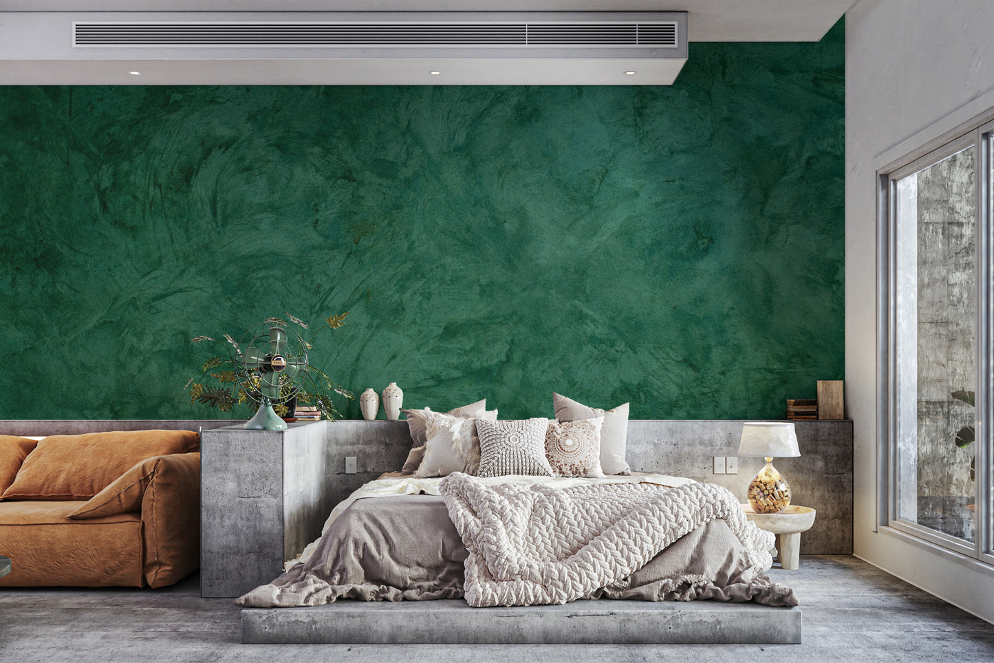 Green Grunge Cement Wallpaper Mural