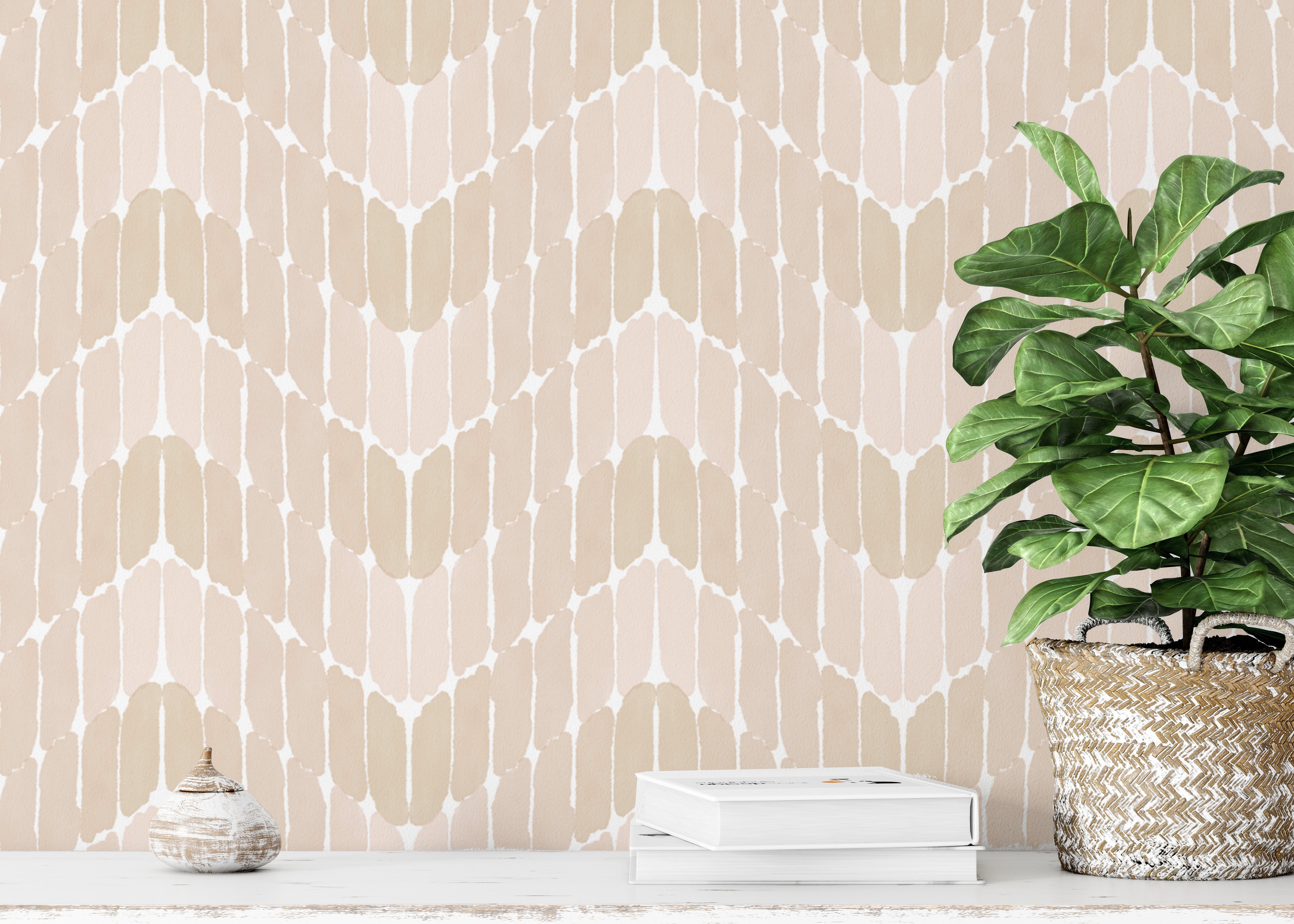 Vibrant chevron grey wallpaper with paint strokes for dynamic spaces.
