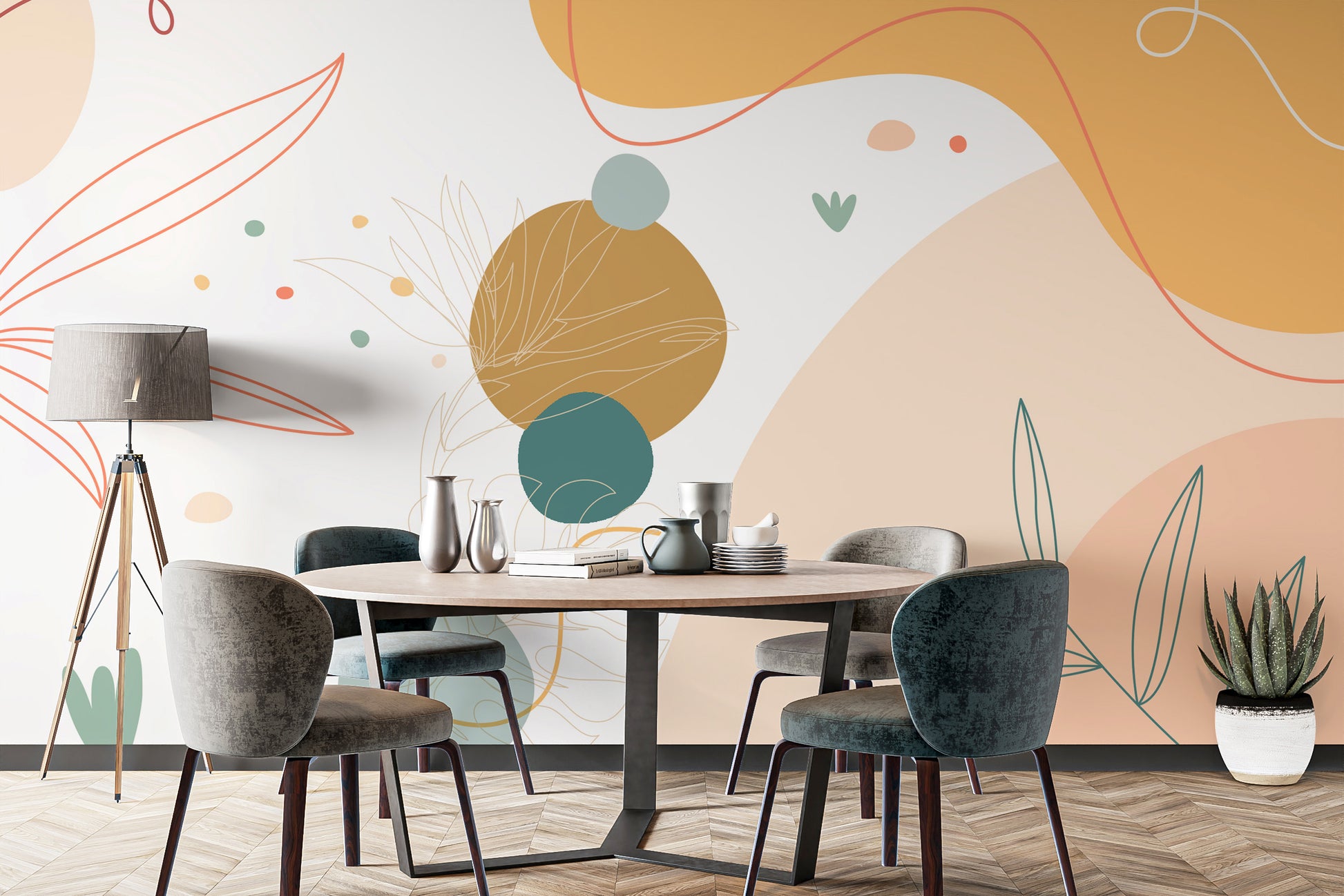 Abstract Aura Array Mural Wallpaper for decor