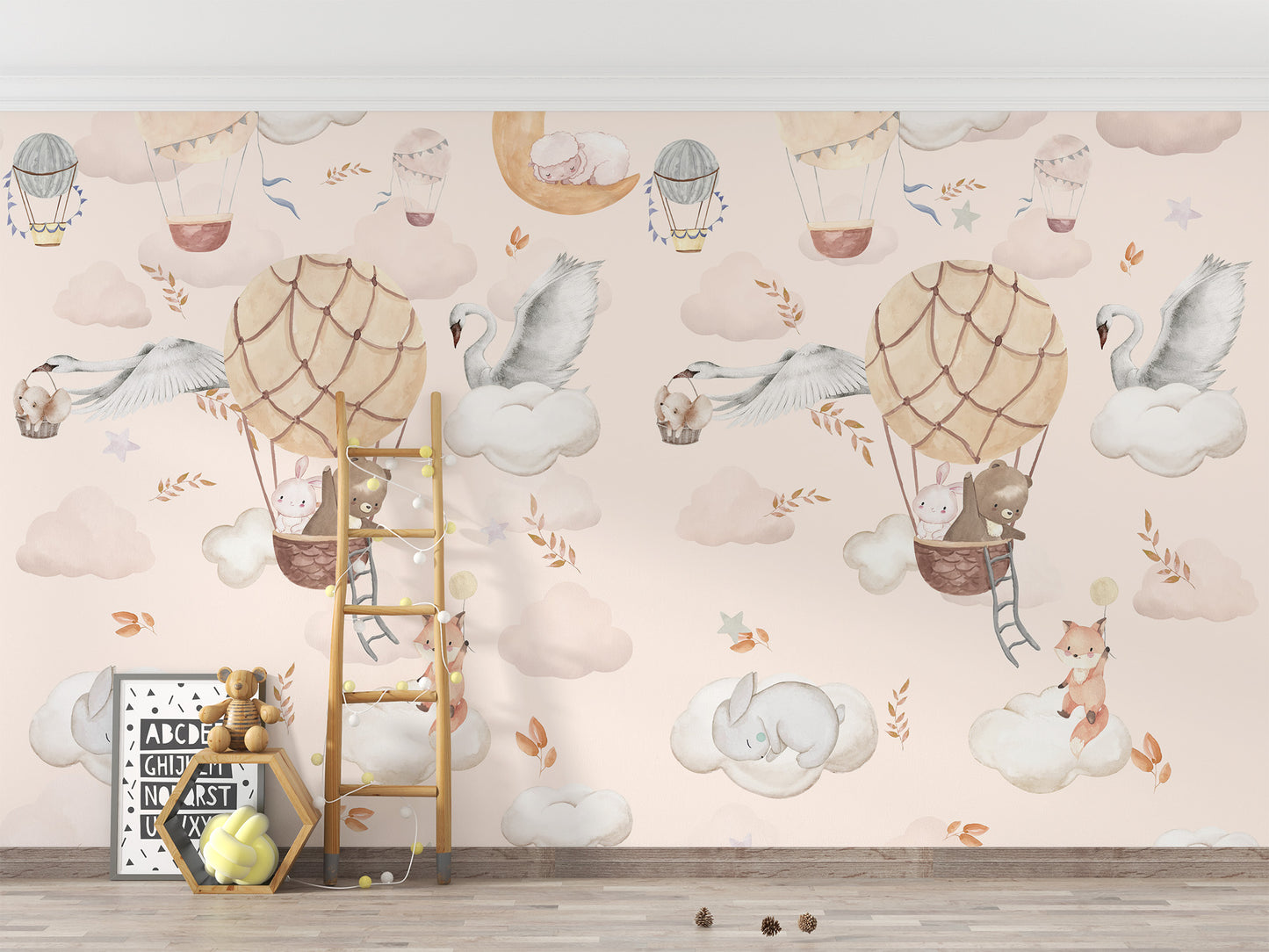 Whimsical Flight Animal Mural