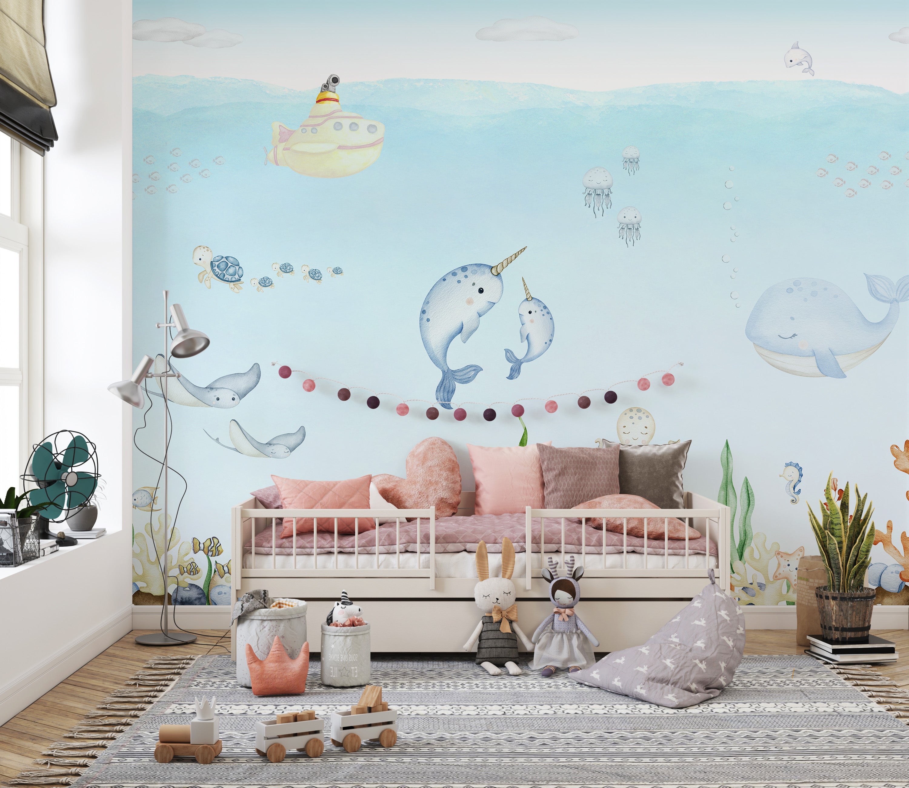 Underwater explorer wallpaper for kids decor