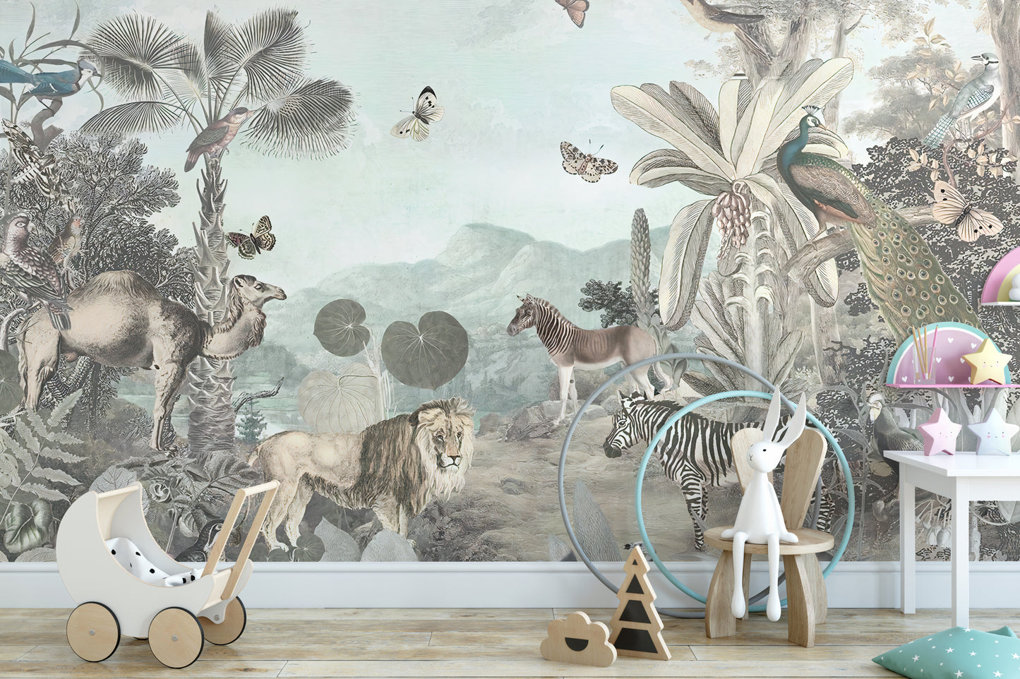 African Wildlife Animals Forest Kids Wallpaper Mural