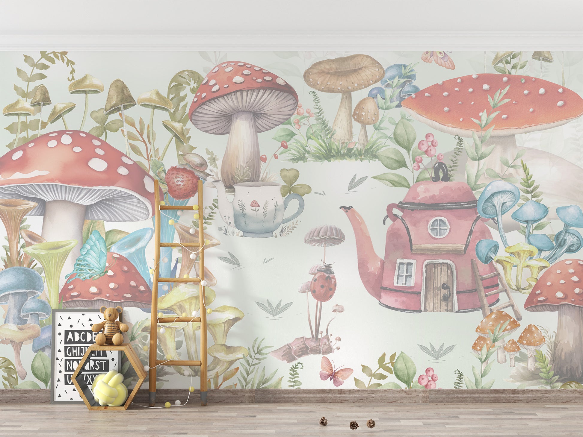 Mushroom Garden wallpaper for kids room