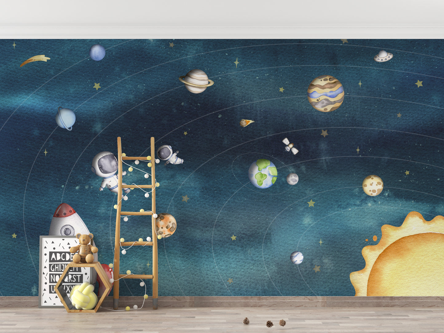 Space Joy Dark Wall Mural