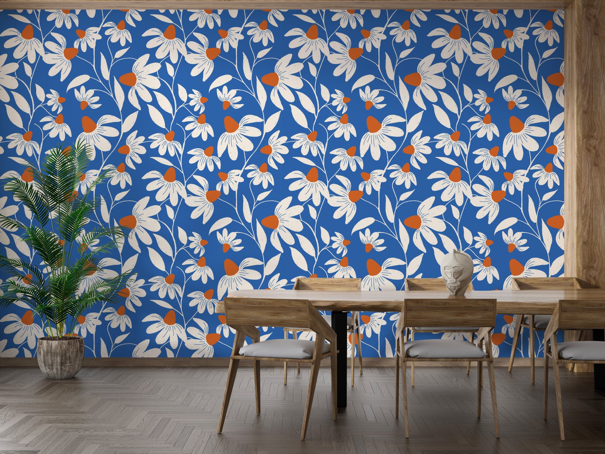 Bright Coneflower Wallpaper for Modern Spaces
