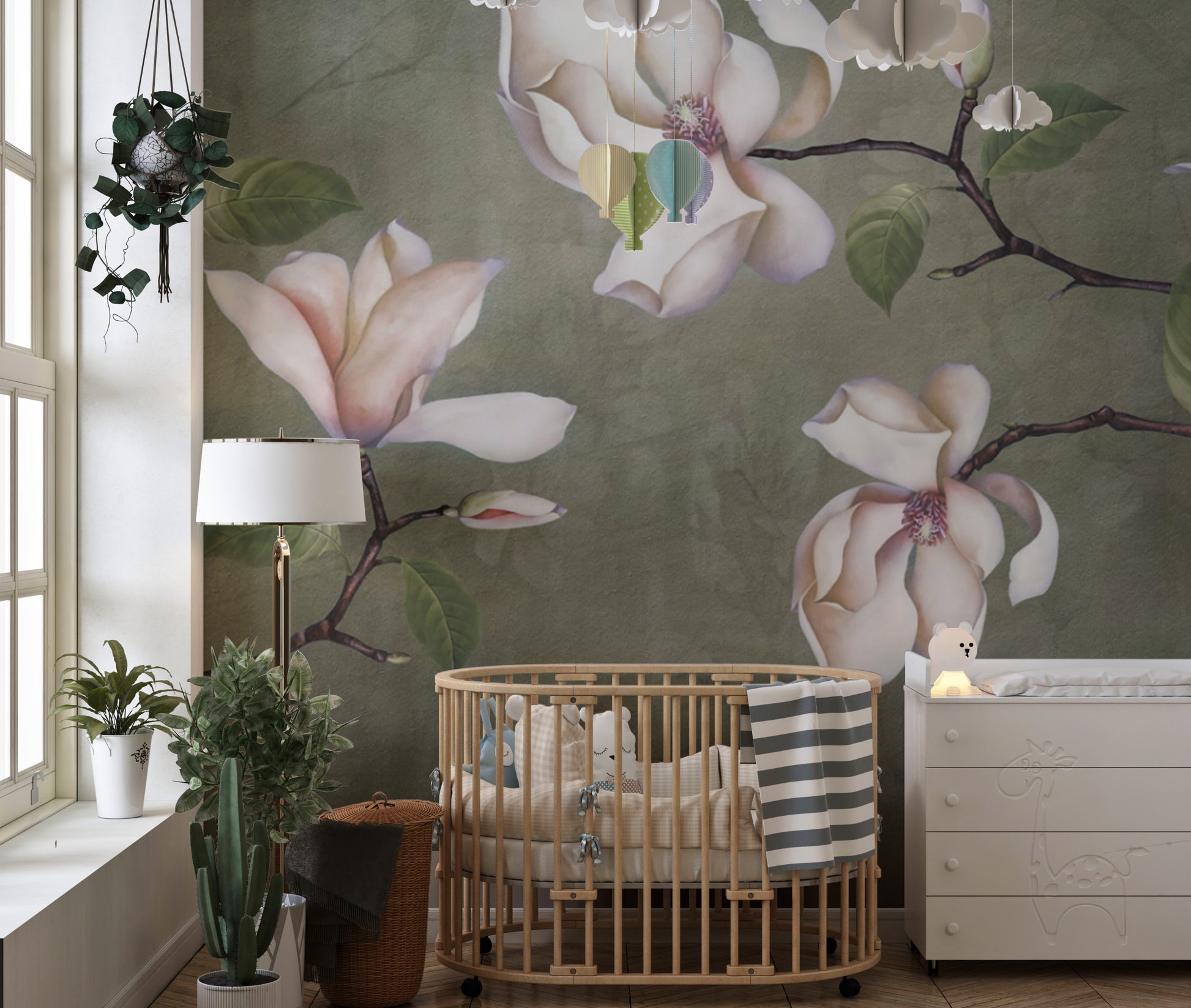 Vintage-inspired blossom wallpaper perfect for graceful interiors.
