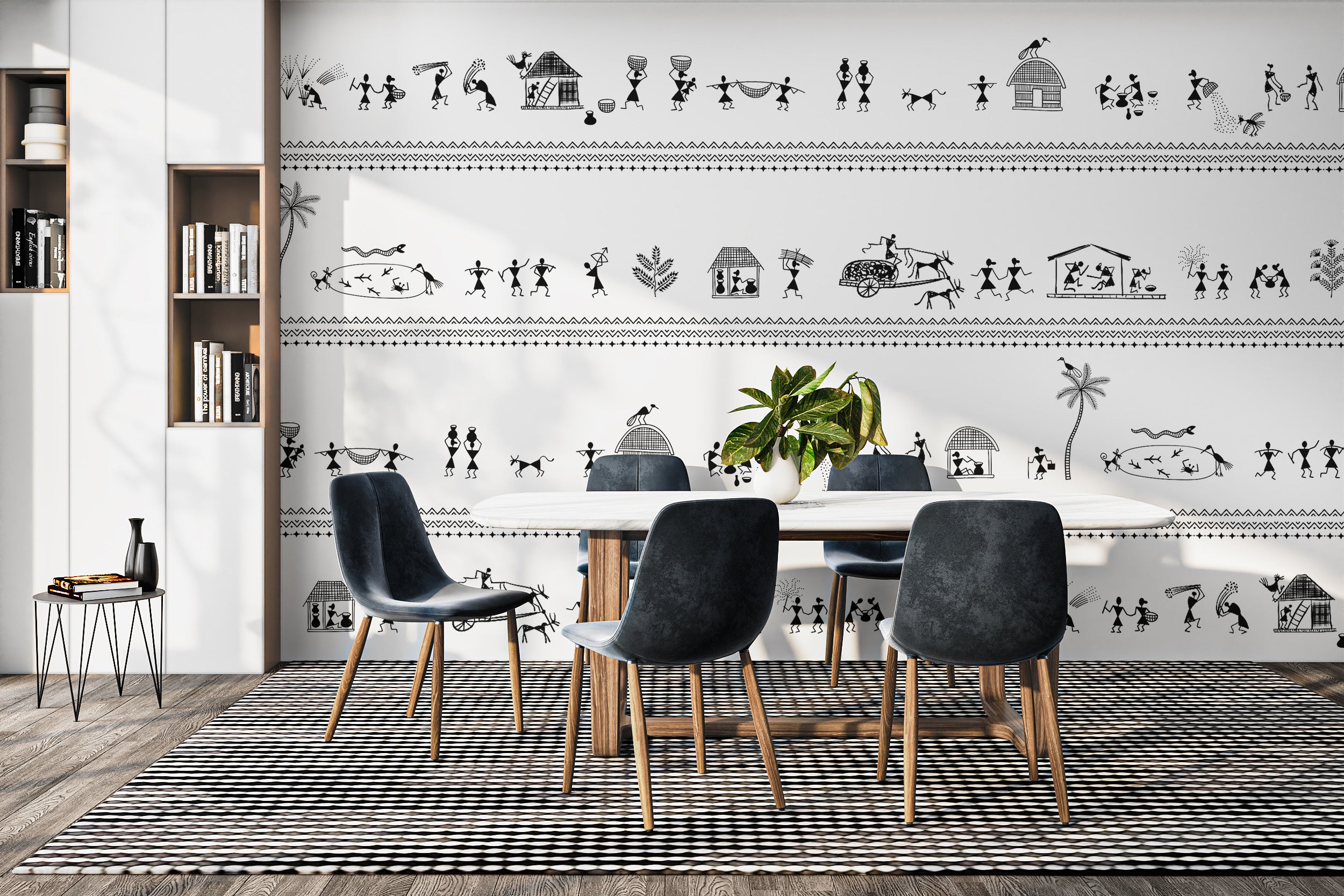 Tribal Rhythms Art Strip adhesive wallpaper