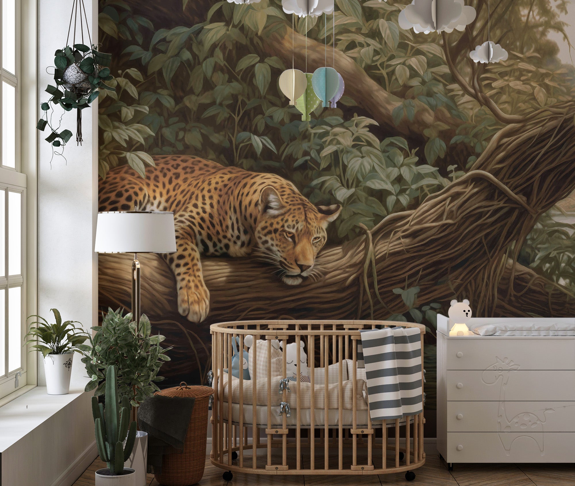 Tropical forest leopard wallpaper for walls
