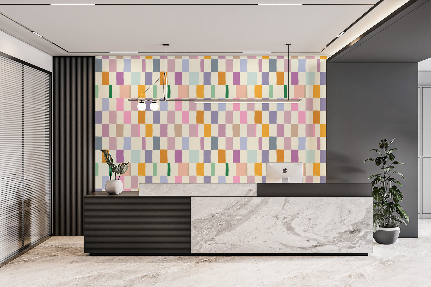 Colorful Mosaic peel and stick wallpaper