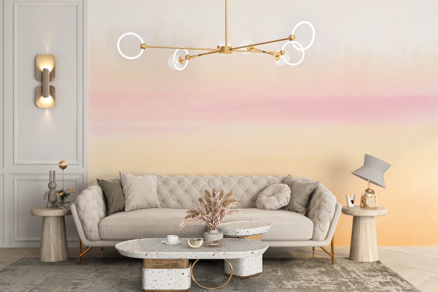 Sunset Watercolor Ombre Reusable Wallpaper